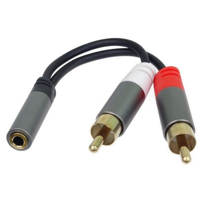 Obrázek PremiumCord kabel HQ Jack 3.5mm Female - 2x CINCH Male 15cm