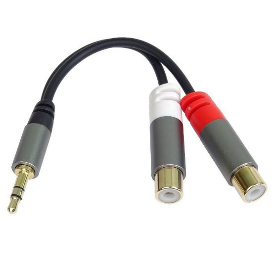 Obrázek PremiumCord kabel HQ Jack 3.5mm Male - 2x CINCH Female 15cm