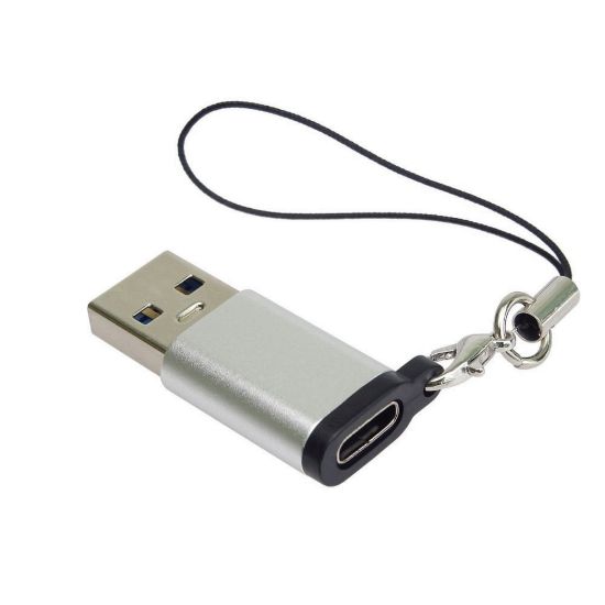 Obrázek PremiumCord Adaptér USB3.0 A male - USB- C Female, stříbrná s očkem na zavěšení