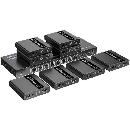 Obrázek PREMIUMCORD HDMI 1- 8 splitter+extender po CAT6/ 6a/ 7, UHD 4K@30 Hz až na 70m