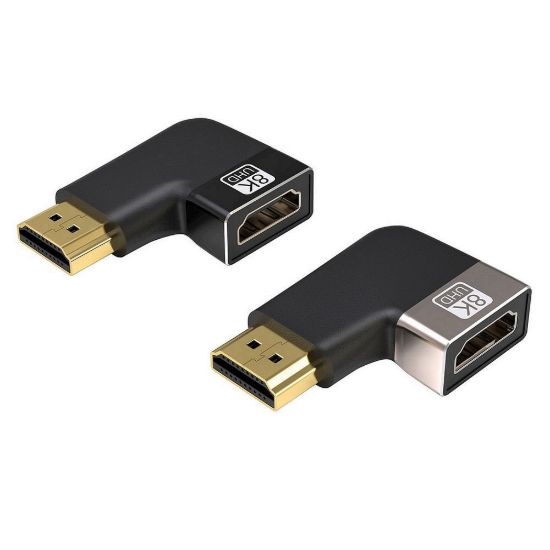 Obrázek PREMIUMCORD Adaptér spojka 8K HDMI A - HDMI A, F/ M, do úhlu 90° - levá