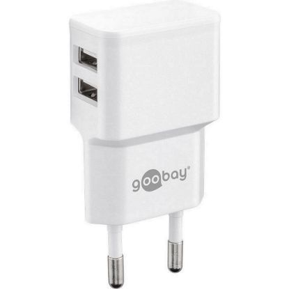 Obrázek Goobay Napájecí a nabíjecí adaptér 230V na 2x USB, max.2, 4A, bílý