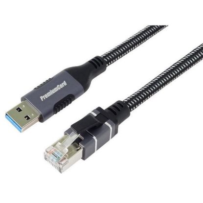Obrázek PremiumCord Ethernetový kabel USB3.2 na LAN RJ45 10/ 100/ 1000, 3m
