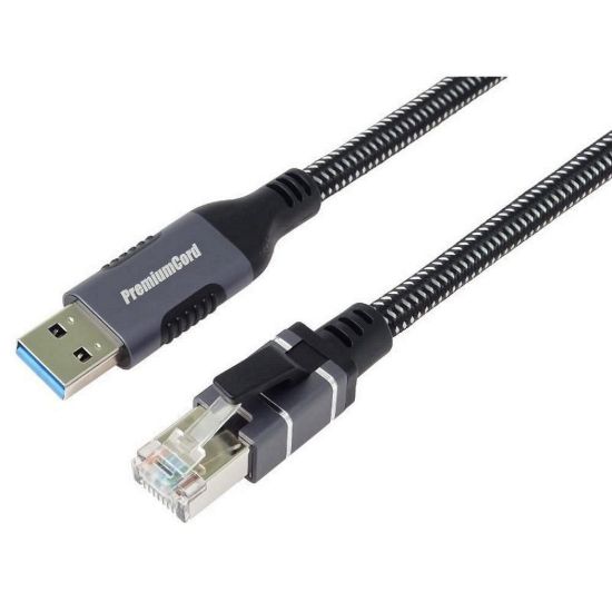 Obrázek PremiumCord Ethernetový kabel USB3.2 na LAN RJ45 10/ 100/ 1000, 3m