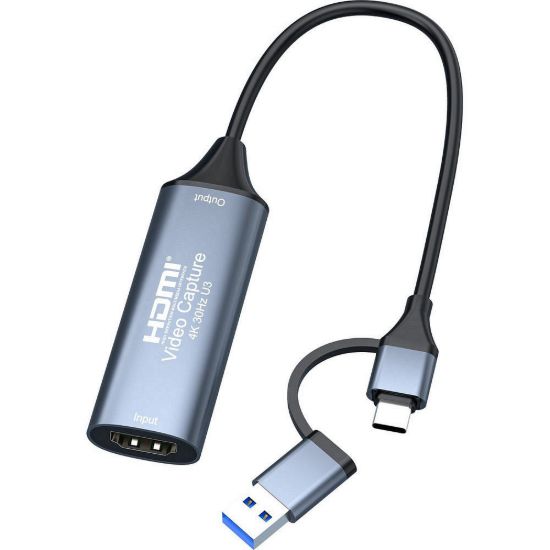 Obrázek PREMIUMCORD HDMI capture/ grabber pro záznam Video/ Audio signálu do počítače s konektorem USB3.0 a USB- C