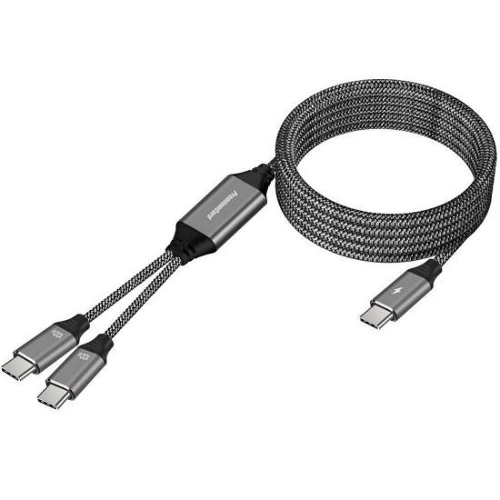 Obrázek PREMIUMCORD Nabíjecí kabel USB- C, 2xUSB- C na USB- C, 100 W, 1m, černá