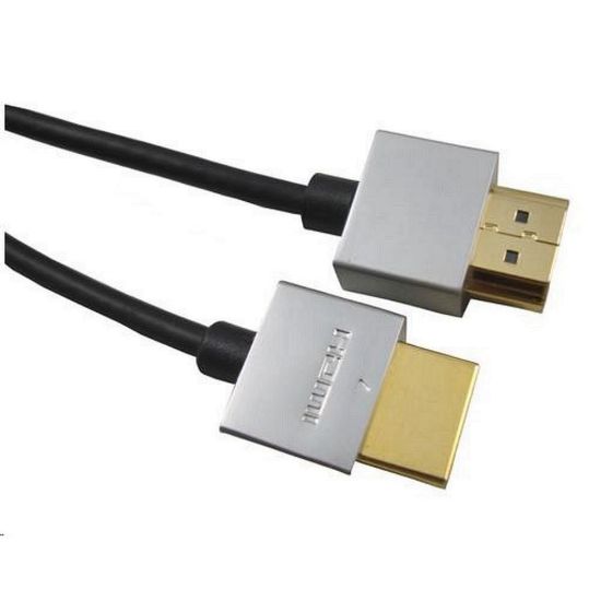 Obrázek PREMIUMCORD Kabel Slim HDMI kabel, 1m, High Speed + Ethernet (v1.4), zlacené konektory