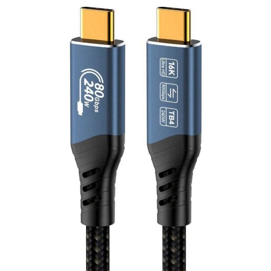 Obrázek PREMIUMCORD Kabel USB4™ Version2.0 80Gbps 16K@60 Hz 240 W Thunderbolt 3 a 4 kabel 1, 2m
