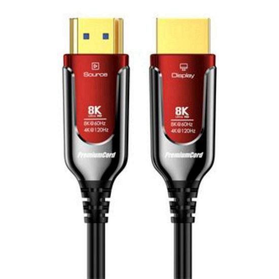 Obrázek PREMIUMCORD Ultra High Speed HDMI 2.1 optický fiber kabel 8K@60 Hz, zlacené 25m