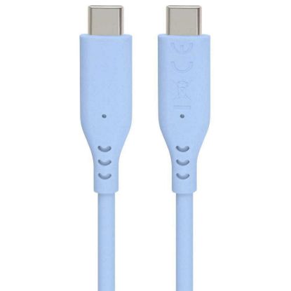 Obrázek PREMIUMCORD Kabel USB- C na USB- C, 60 W, 480Mbps, silikonový, modrý, 1, 5m