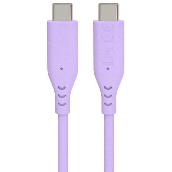 Obrázek PREMIUMCORD Kabel USB- C na USB- C, 60 W, 480Mbps, silikonový, fialový, 1, 5m
