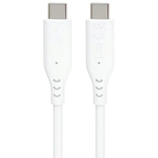 Obrázek PREMIUMCORD Kabel USB- C na USB- C, 60 W, 480Mbps, silikonový, bílý, 1, 5m