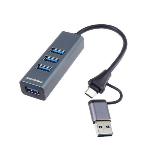 Obrázek PremiumCord Hub 5G SuperSpeed, USB- C a USB- A na 4x USB- A 3.2 Gen 1