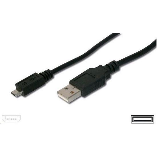 Obrázek PREMIUMCORD Kabel USB 2.0 A- Micro B propojovací 0, 5m (černý)