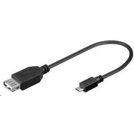 Obrázek PREMIUMCORD Redukce USB 2.0 A - Micro B OTG, kabel (F/ M, On The Go kompatibilní)