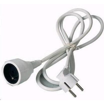 Obrázek PREMIUMCORD Prodlužovací přívod 230V 2m, 1 zásuvka (M/ F) bílá