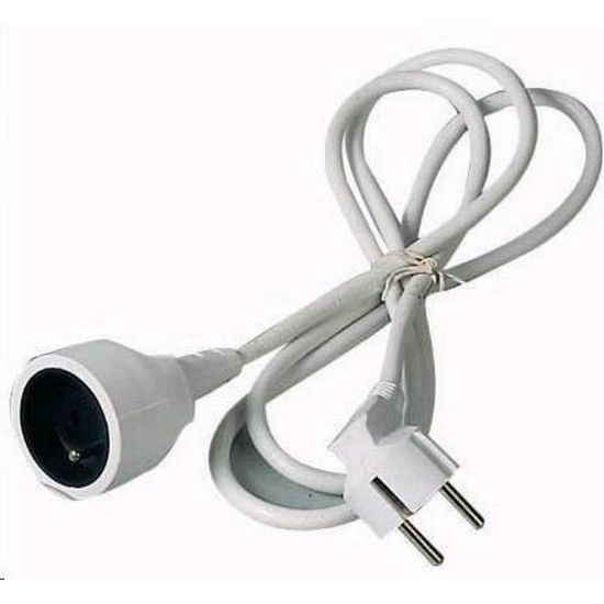 Obrázek PREMIUMCORD Prodlužovací přívod 230V 3m, 1 zásuvka (M/ F) bílá