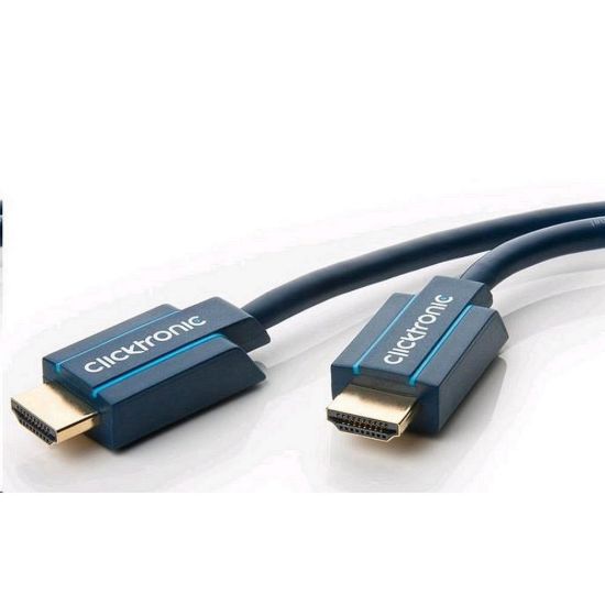 Obrázek CLICTRONIC Kabel HQ HDMI 1, 5m High Speed + Ethernet (v1.4) 3D, zlacené konektory, dvojité stínění, záruka 10 let