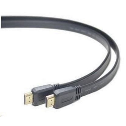 Obrázek PREMIUMCORD HDMI High Speed + Ethernet plochý kabel, zlacené konektory, 2m
