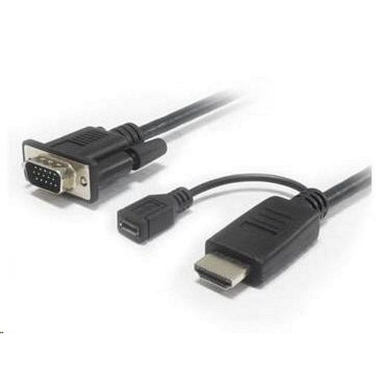 Obrázek PREMIUMCORD Převodník HDMI na VGA s microUSB napájením