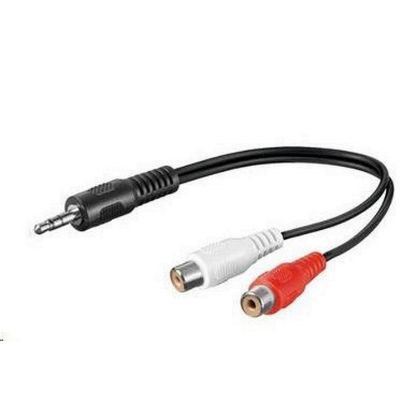 Obrázek PREMIUMCORD Kabel audio 3, 5mm Jack - 2x Cinch 20cm (M/ F, stereo)