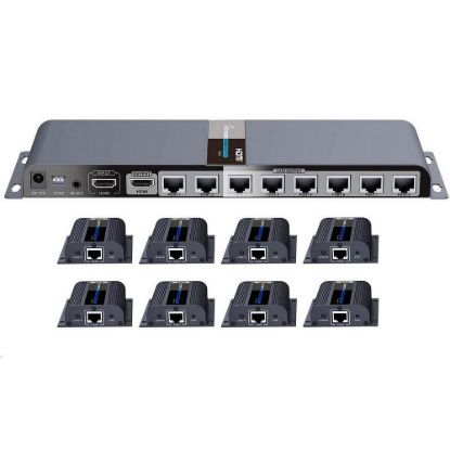 Obrázek PremiumCord HDMI 1- 8 splitter+extender po CAT6/ 6a/ 7, FULL HD, 3D