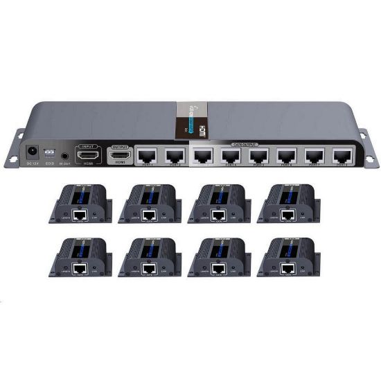 Obrázek PremiumCord HDMI 1- 8 splitter+extender po CAT6/ 6a/ 7, FULL HD, 3D