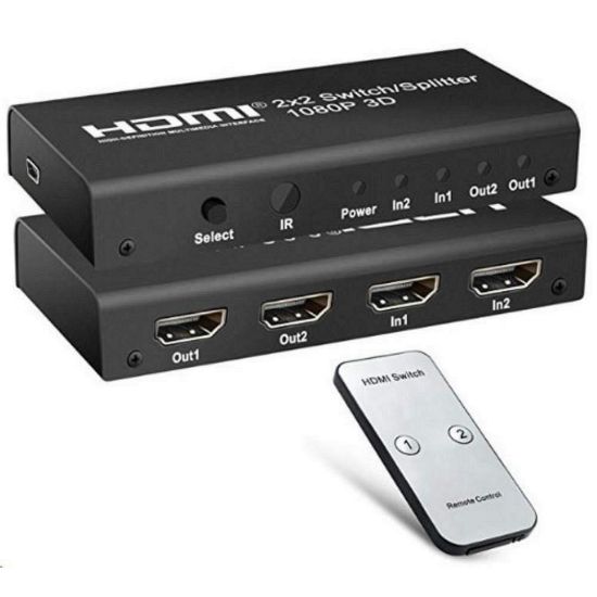 Obrázek PREMIUMCORD HDMI switch 2: 2 , 3D, 1080p s dálkovým ovladačem