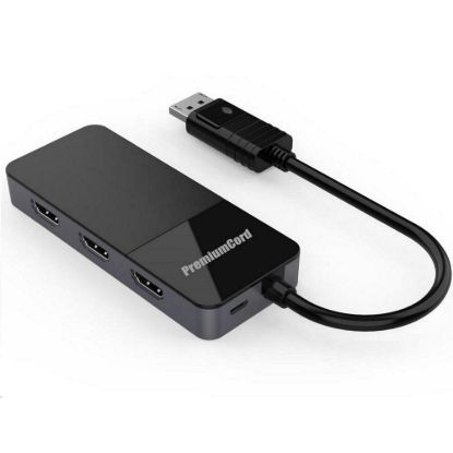 Obrázek PREMIUMCORD MST adapter DisplayPort 1.4 na 3x HDMI2.0 monitory 4K@60 Hz, extended + mirror + duplicate režimy