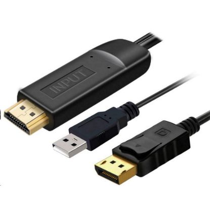 Obrázek PremiumCord Kabel HDMI 2.0 na DisplayPort 1.2 pro rozlišení 4K@60 Hz, 2m
