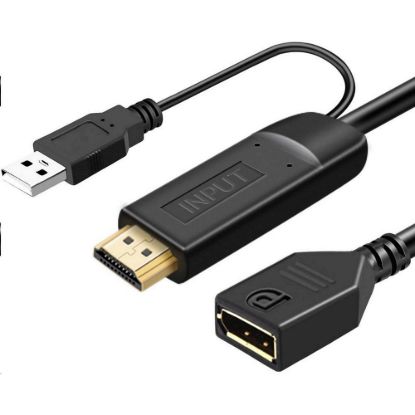 Obrázek PremiumCord Adaptér HDMI 2.0 na DisplayPort 1.2 rozlišení 4K@60 Hz 25cm