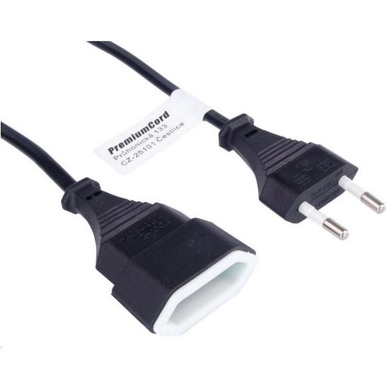 Obrázek PREMIUMCORD Kabel síťový 230V, prodlužovací dvojvidlice, 5m