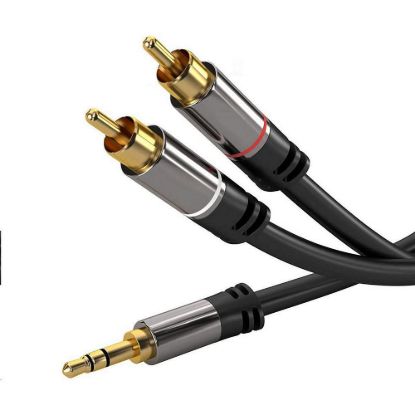 Obrázek PREMIUMCORD kabel, Jack 3.5mm- 2xCINCH M/ M 1, 5m