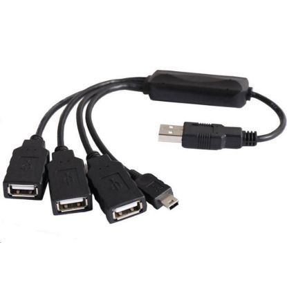 Obrázek PremiumCord USB2.0 HUB 4- portový Black cable
