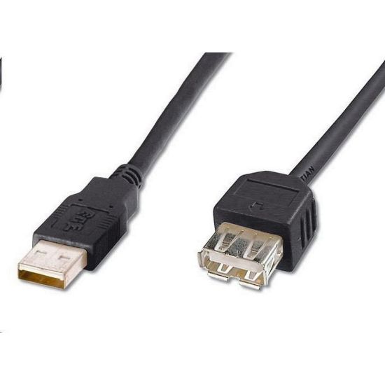Obrázek PremiumCord USB 2.0 kabel prodlužovací, A- A, 5m černá