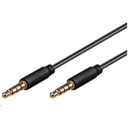 Obrázek PREMIUMCORD Kabel Jack 3.5mm 4 pinový M/ M 2m pro Apple iPhone, iPad, iPod
