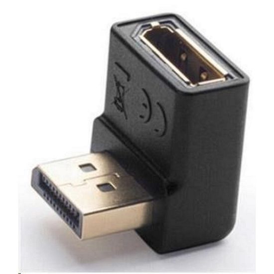 Obrázek PremiumCord DisplayPort 1.2 dolů zahnutý adapter 90°, male/ female, pozlacené konektory