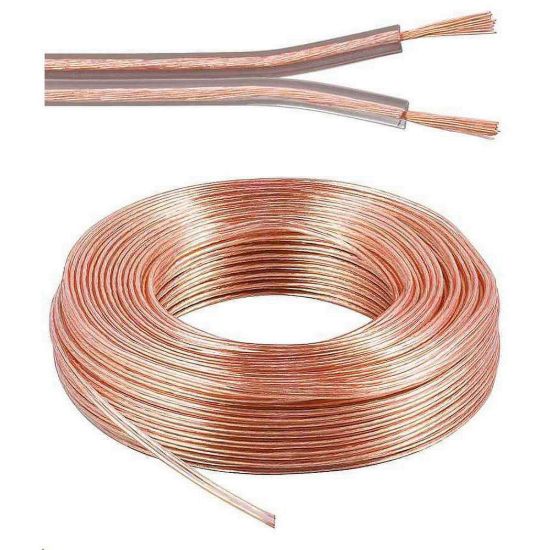 Obrázek PremiumCord Kabely na propojení reprosoustav 100% CU měď 2 x 1, 5mm 50m