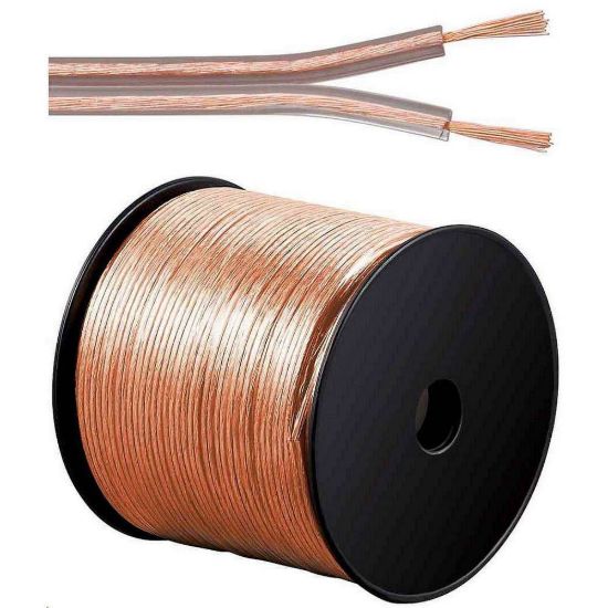 Obrázek PremiumCord Kabely na propojení reprosoustav 100% CU měď 2 x 1, 5mm 100m