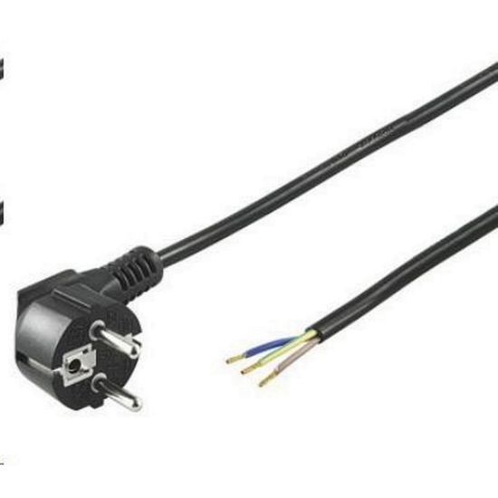 Obrázek PREMIUMCORD Kabel Flexo síťový třížilový 230V s úhlovou vidlicí 2m černá