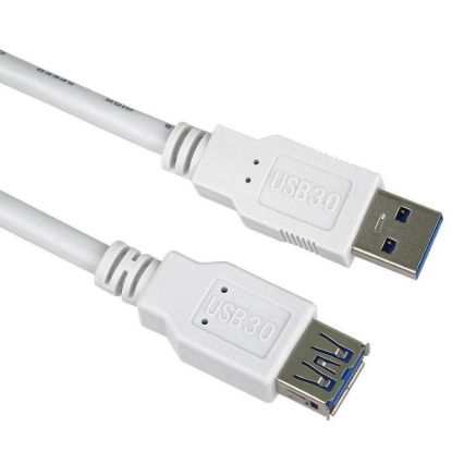 Obrázek PremiumCord Prodlužovací kabel USB 3.0 Super- speed 5Gbps A- A, MF, 9pin, 3m, bílá