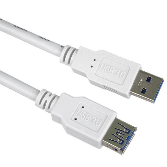 Obrázek PremiumCord Prodlužovací kabel USB 3.0 Super- speed 5Gbps A- A, MF, 9pin, 3m, bílá