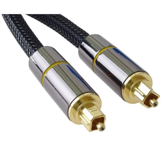 Obrázek PremiumCord optický audio kabel Toslink, OD: 7mm, Gold- metal design + Nylon, 1m