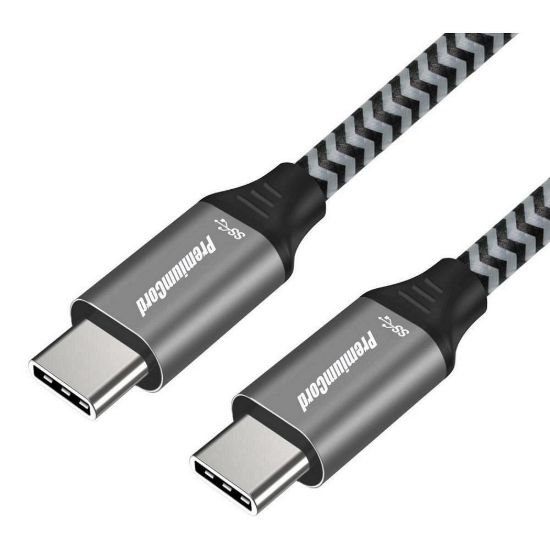 Obrázek PREMIUMCORD Kabel USB 3.2 Gen 1 USB- C (M/ M), bavlněný oplet, 0, 5m