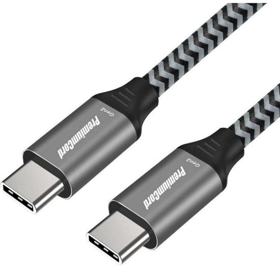 Obrázek PREMIUMCORD Kabel USB- C (USB 3.2 Gen 2, 3A, 60 W, 20Gbit/ s) bavlněný oplet, 1m