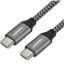 Obrázek PREMIUMCORD Kabel USB- C (USB 3.2 Gen 2, 3A, 60 W, 20Gbit/ s) bavlněný oplet, 2m