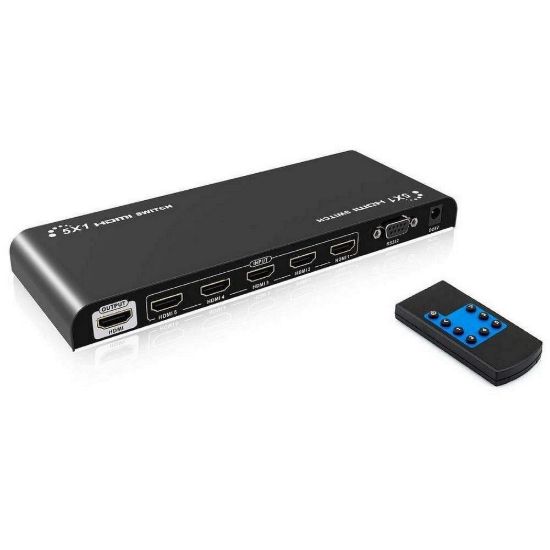 Obrázek PremiumCord 4Kx2K@60 Hz HDMI 2.0 switch 5: 1 HDR, RS232 s dálkovým ovladačem