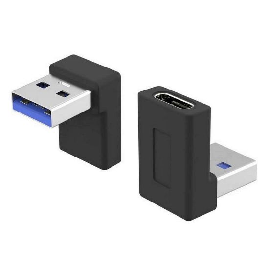 Obrázek PremiumCord USB redukce USB- C - USB3.0 typ A (F/ M), zahnutá 90°