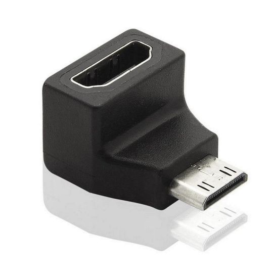 Obrázek PremiumCord adaptér Mini HDMI C - HDMI (M/ F), zahnutý 90°