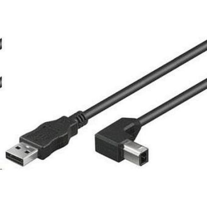 Obrázek PREMIUMCORD Kabel USB 2.0 A- B propojovací 5m - zahnutý B konektor 90°